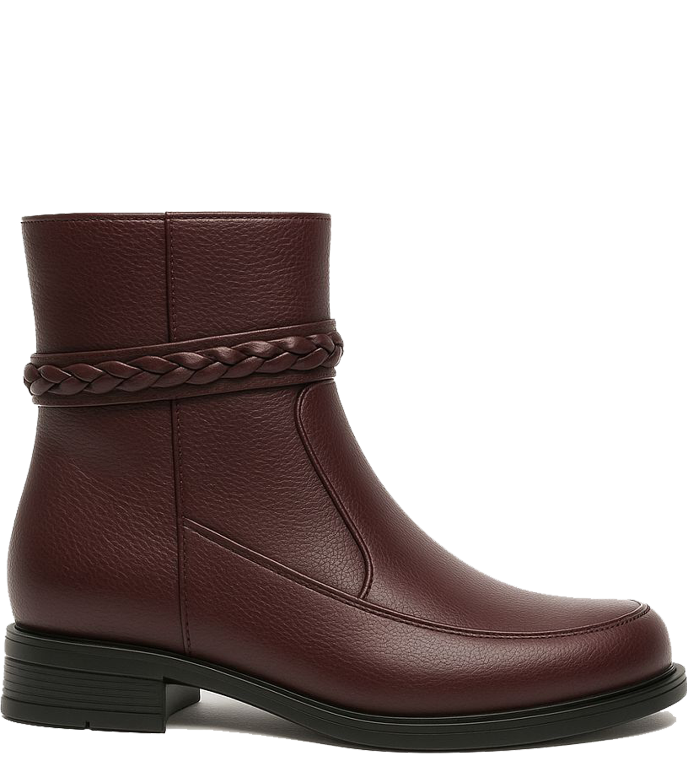 بوت حريمي ضفيرة بني ( جلد طبيعي )