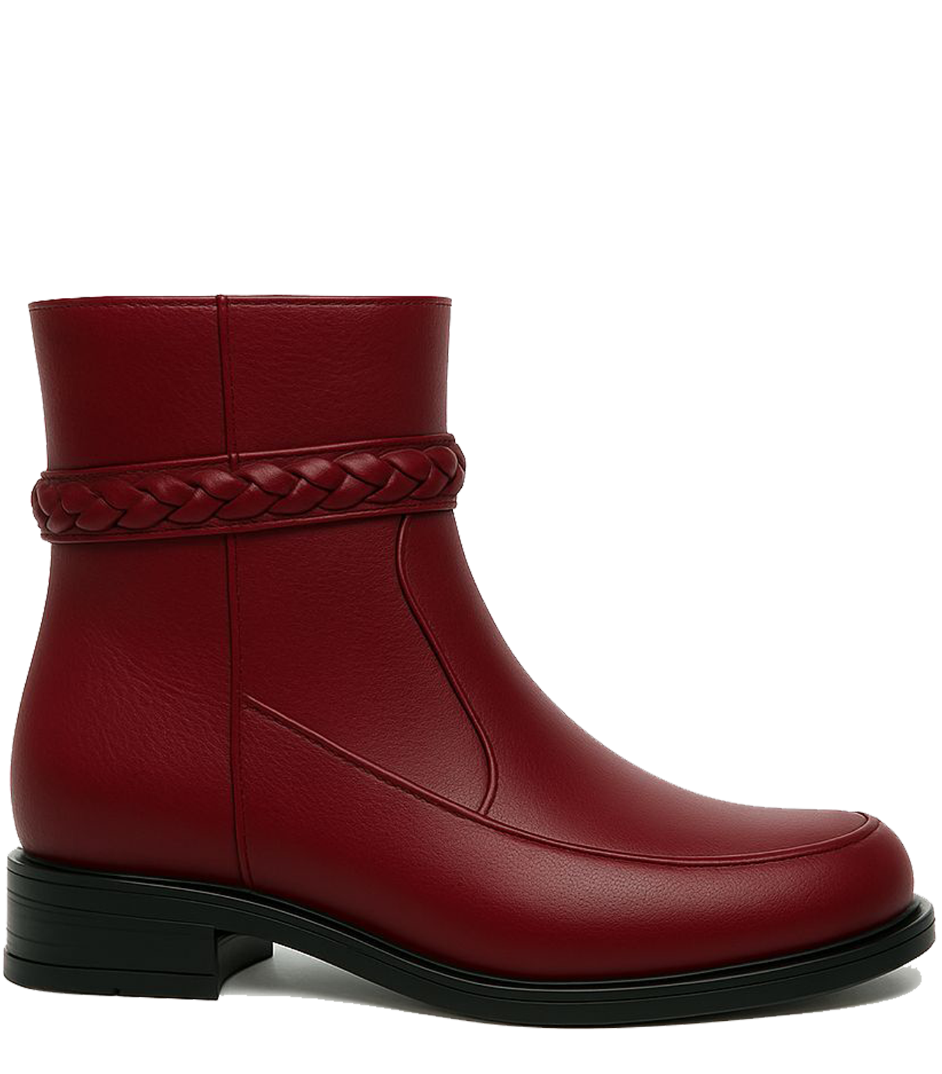 بوت حريمي ضفيرة نبيتي ( جلد طبيعي )